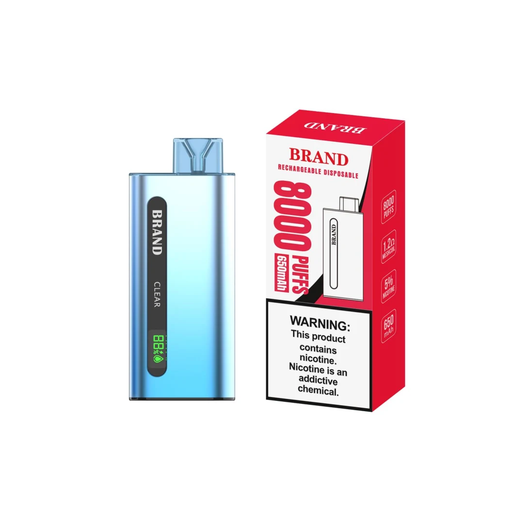 8000puffs Disposable Vape LED Screen Eliquid Vape