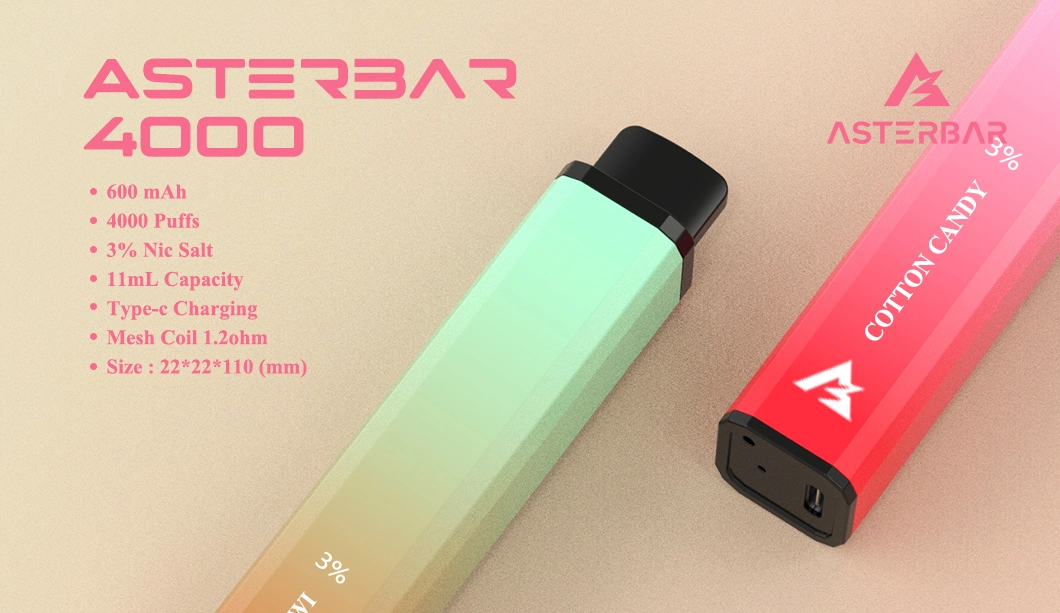 Wholesale I Vape 1.2 Ohm 600mAh Battery Asterbar 4000 Vape Juice 4000 Puffs