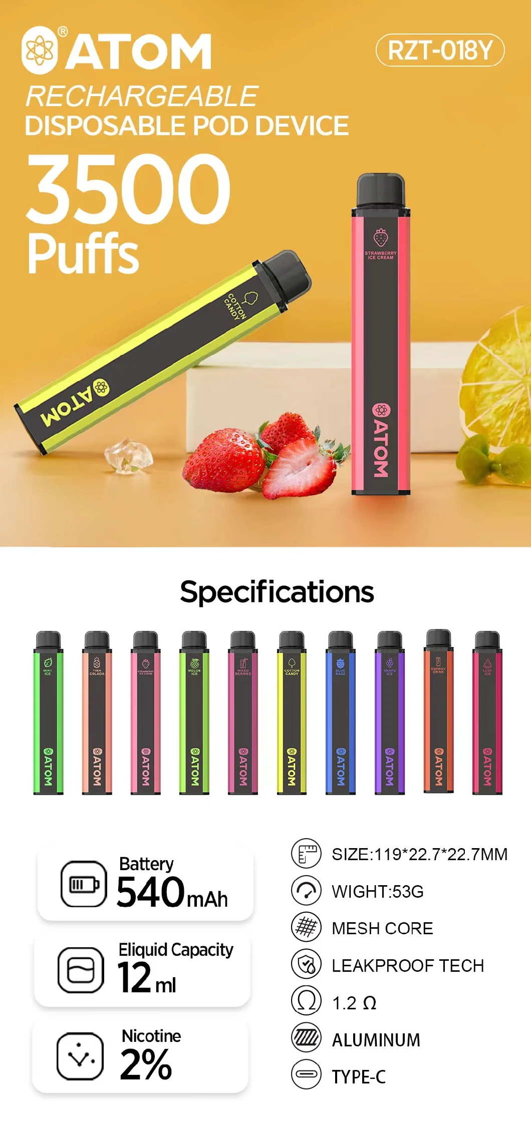 Good Quality Puff Plus 3500 Puffs Good Quality Disposable Vape 2% Nicotine E-Cigarette