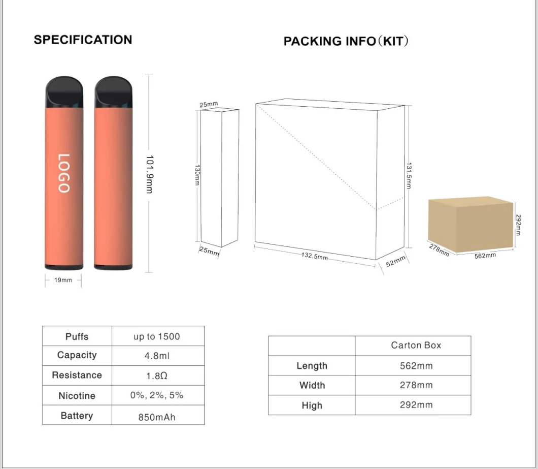 OEM/ODM 2022 Disposable Vape Pen 2000 Puff Bar Wholesale