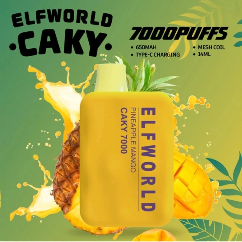 14 Ml E-Liquid Prefilled Elfworld Caky 7000 Puffs Disposable Vape Pod